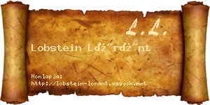 Lobstein Lóránt névjegykártya